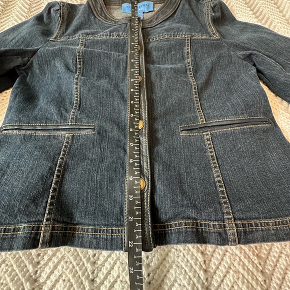 Doncaster Denim Jacket with Blue Leather Trim - Size Large - Picture 6 of 7
